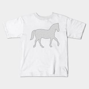 Horse - geometric pattern - gray and white. Kids T-Shirt